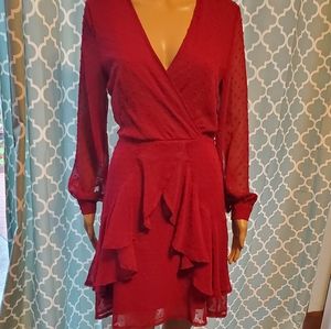 AOOKSMERY - Size Small, Burgundy mid- length dress.
